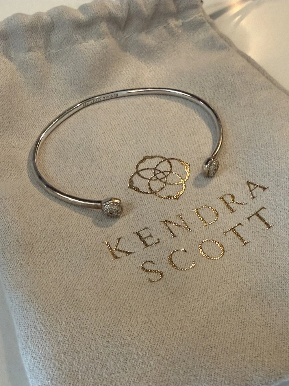 Kendra Scott Silver Open Cuff Bracelet with Rounded Ends